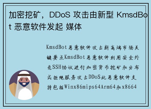 加密挖矿，DDoS 攻击由新型 KmsdBot 恶意软件发起 媒体